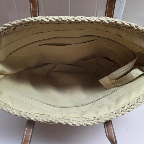 Neiman Marcus Sunflower Straw Beach Bag - Picture 5 of 7